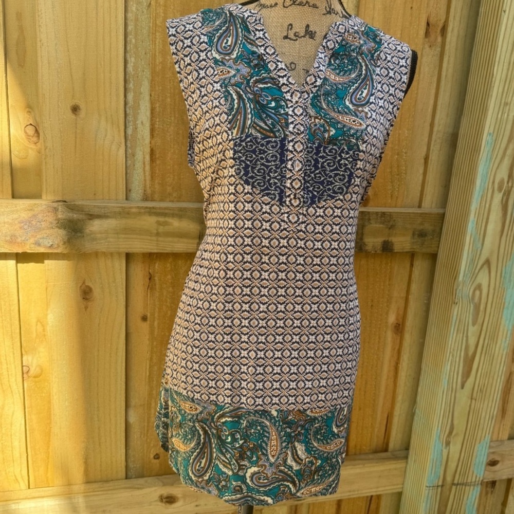 Paisley Print Sleeveless Dress 👗 Size Large